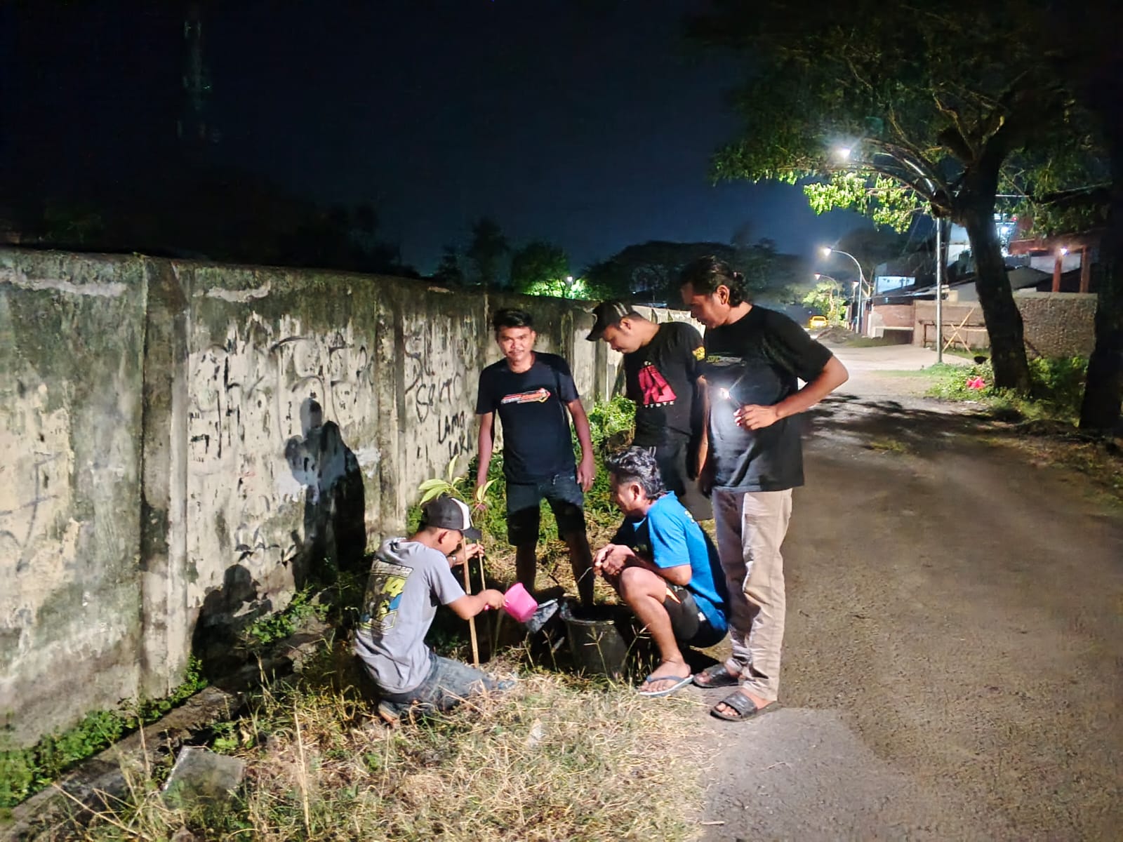 Malam Penuh Kepedulian, Remaja RW Lamalaka Rawat Tabebuya Demi Wujudkan Lingkungan Hijau dan Asri
